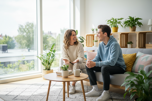 yes aber nciht so ernstes setting, also jüngere menschen auch 